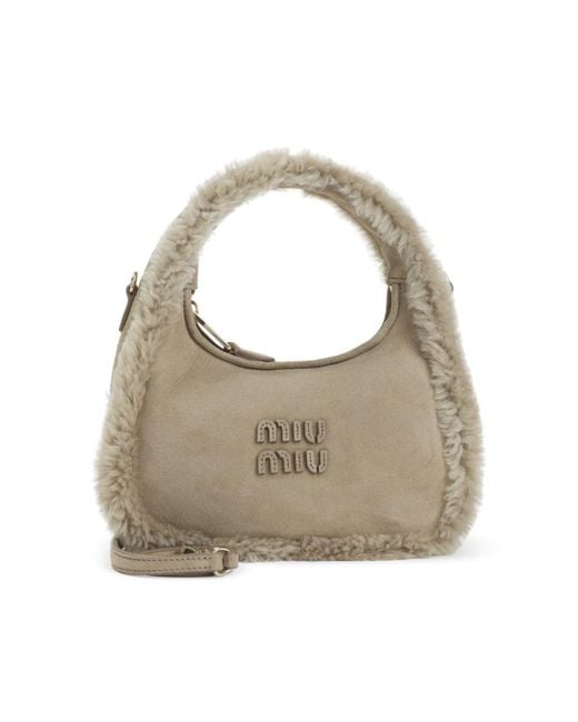 Miu Miu Gray Shoulder Bags