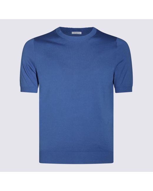 Malo Blue Cotton Sweater for men