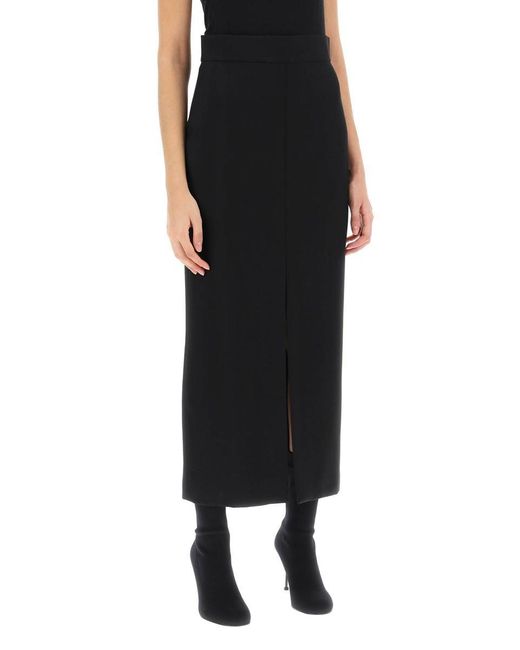 Alexander McQueen Black Light-wool Pencil Skirt