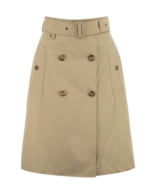 Burberry Natural Gabardine Trench Skirt