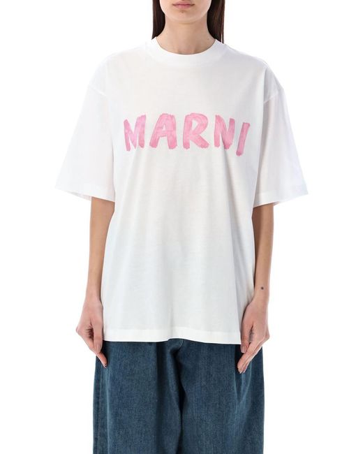 Marni White Logo T-Shirt