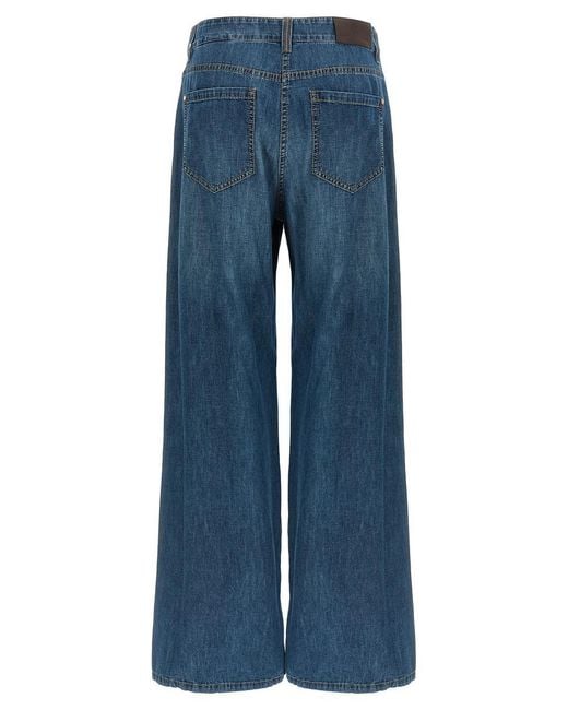 Brunello Cucinelli Blue Wide Leg Jeans