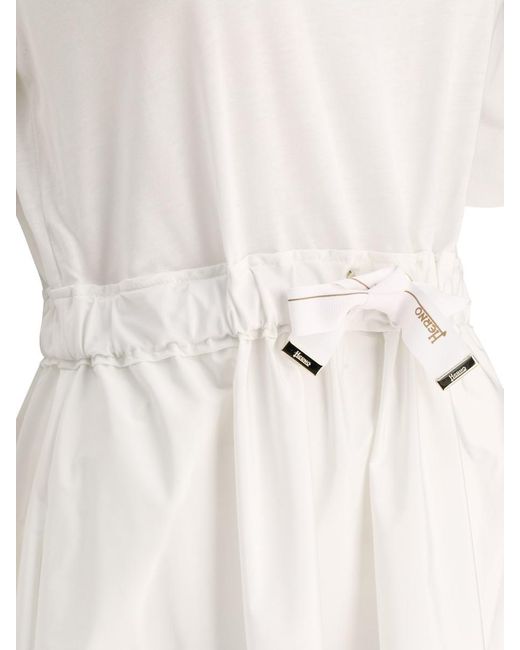 Herno White Dress With Drawstring