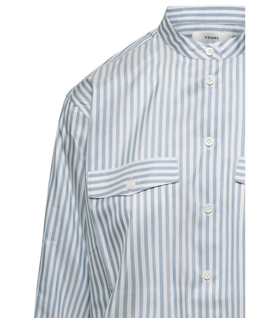FRAME Blue Light- Striped Oversize Shirt