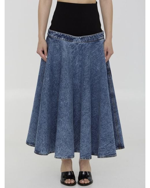 Alaïa Blue Skirt With Knit Band