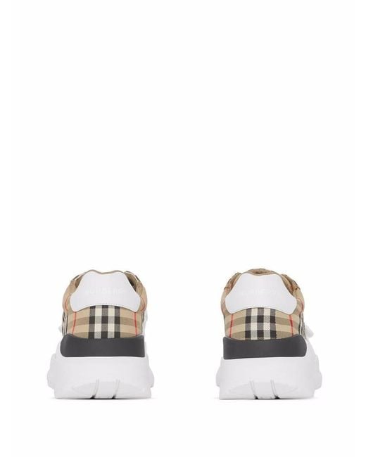 Burberry Brown Check Cotton New Regis Trainers