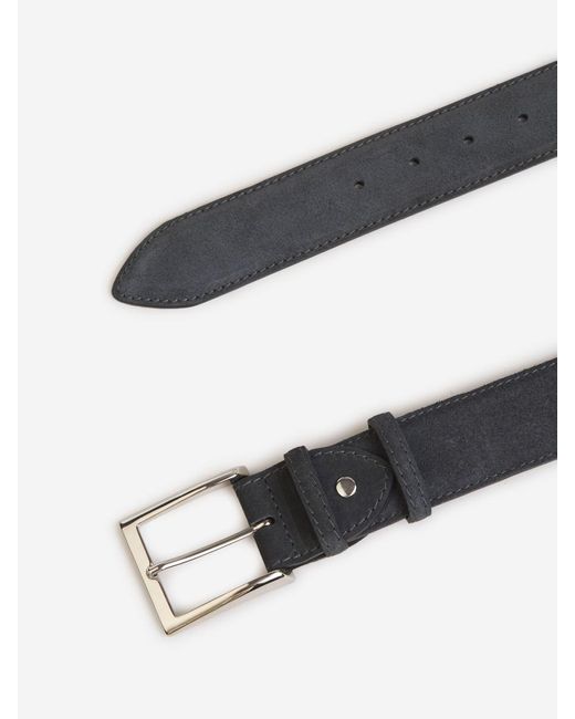 Bontoni Black Suede Leather Belt for men