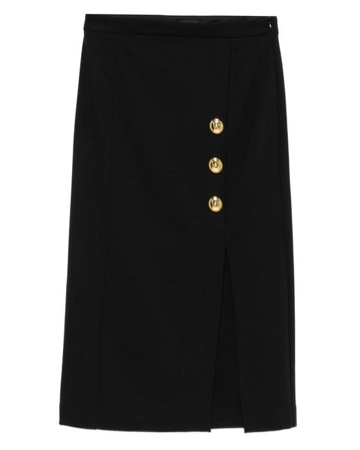 Pinko Black 'Giardiniera' Midi Skirt