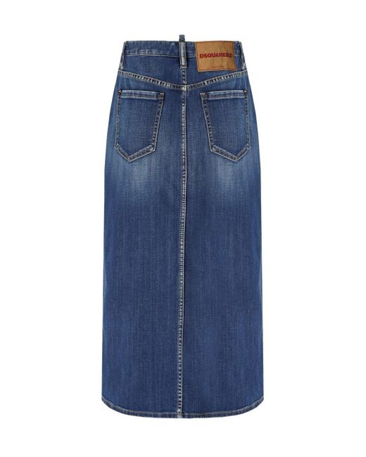 DSquared² Blue Denim Long Skirt