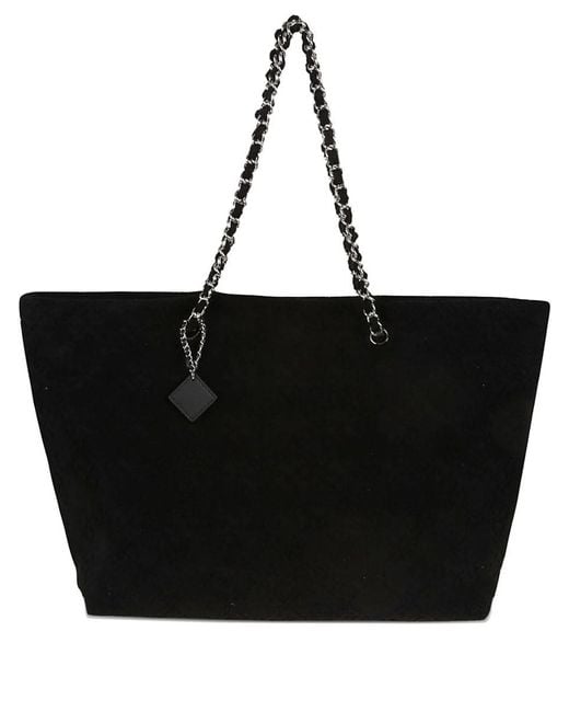 Tory Burch Black Ella Terry Cotton Tote Bag