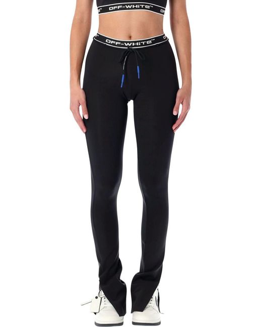 Off-White c/o Virgil Abloh Women's Blue Logoband Split Hem Leggings