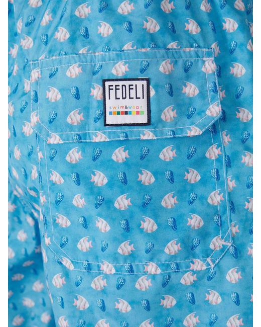 Fedeli Blue Madeira Swimsuit for men