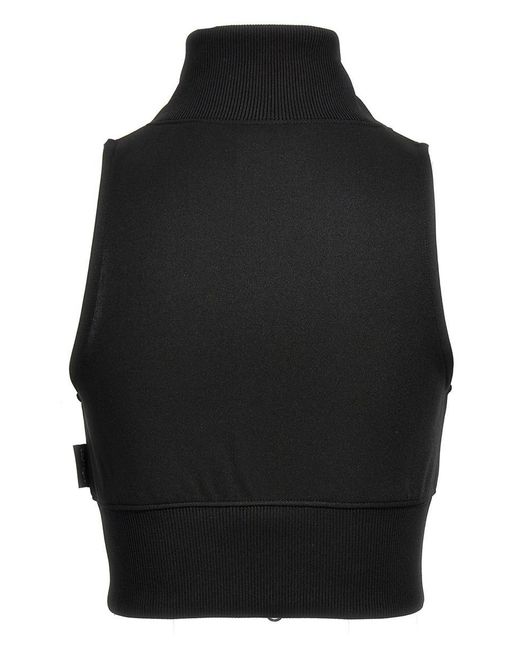 Courreges Black Cropped Vest Gilet