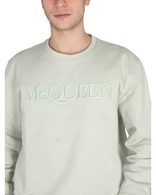 Alexander McQueen Green Alexander Mc Queen Opal Cotton Crewneck Sweatshirt for men