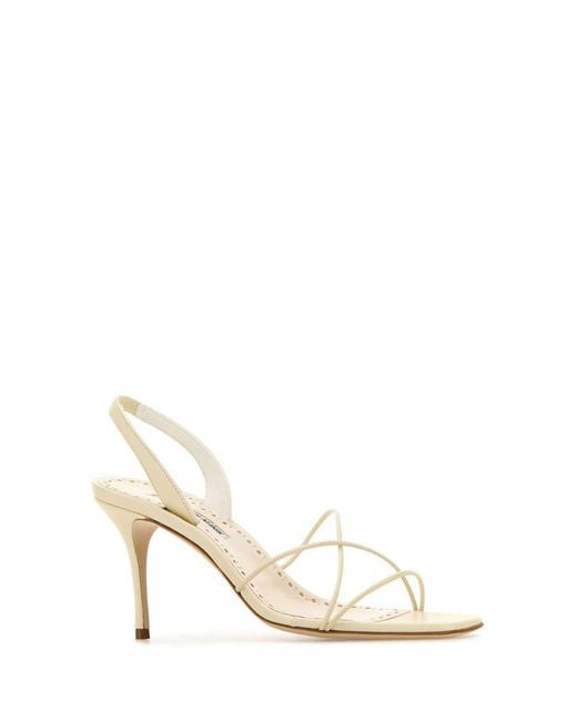 Manolo Blahnik White Sandals