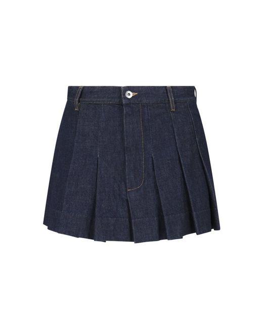 Bottega Veneta Blue Pleated Mini Skirt