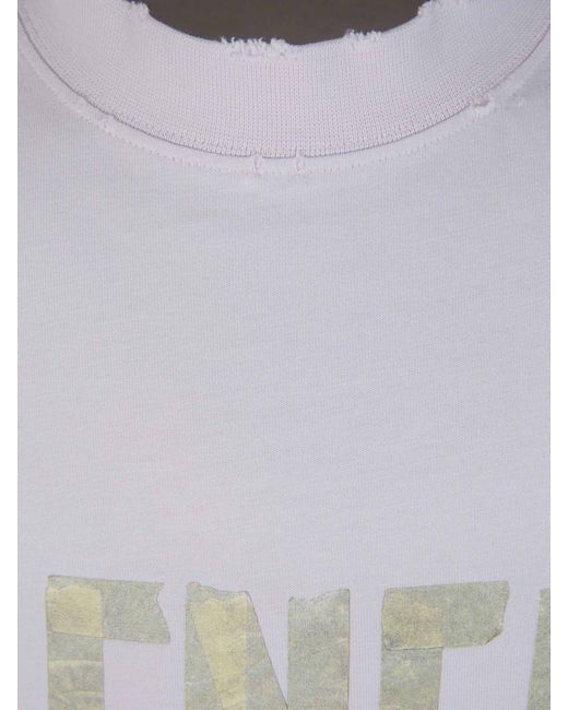 Balenciaga White Logo Printed T-shirt for men
