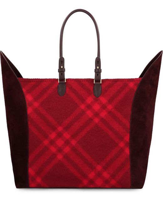 Burberry Red Extra Large Shield Tote
