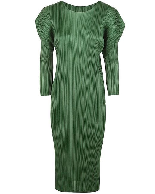 Pleats Please Issey Miyake Green Monthly Colors Febraury Long Dress