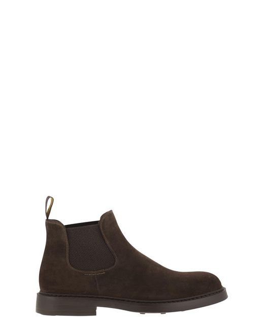 Doucal's Brown Suede Chelsea Boot for men