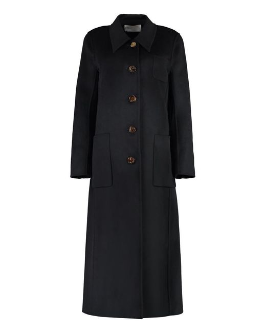 Tory Burch Black Single-breasted Wool Coat