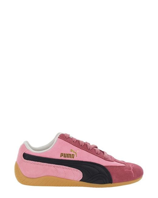 PUMA Pink 'Speedcat' Sneakers With Logo Print On The Side And Logo Lettering On The Side