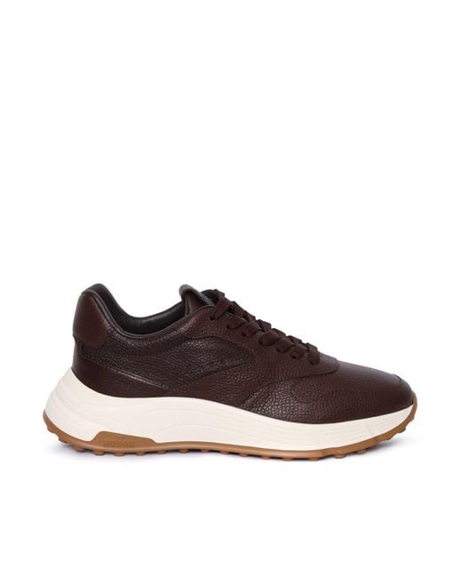 Hogan Brown Hyperlight Lace-Up + Stamp Sneaker for men
