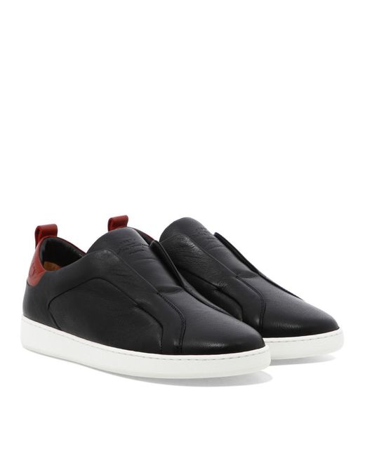Ferragamo Black Garda Slip-on Sneakers for men
