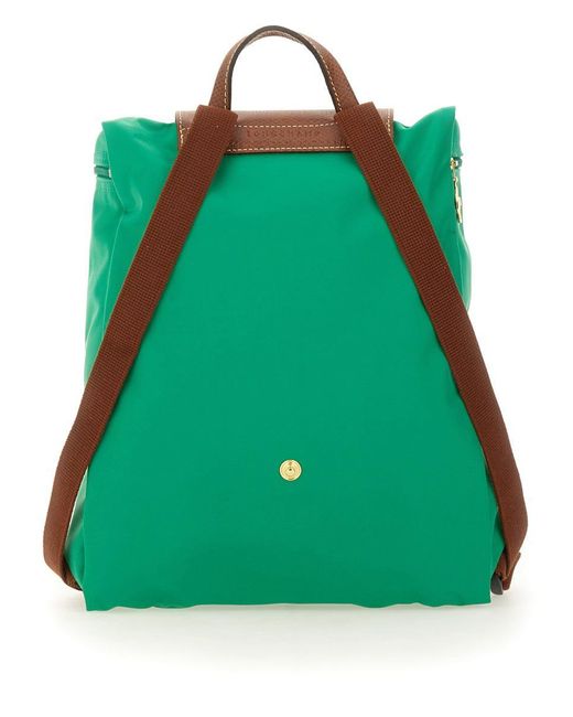 Longchamp Green "Le Pliage" Backpack