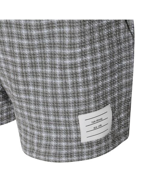 Thom Browne Gray Tweed Cotton Shorts