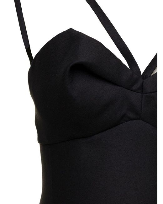 Versace Black Midi Bustier Dress