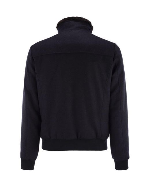 Moorer Blue Bellati-ls9 - Padded Bomber Jacket In Wool And Cashmere for men