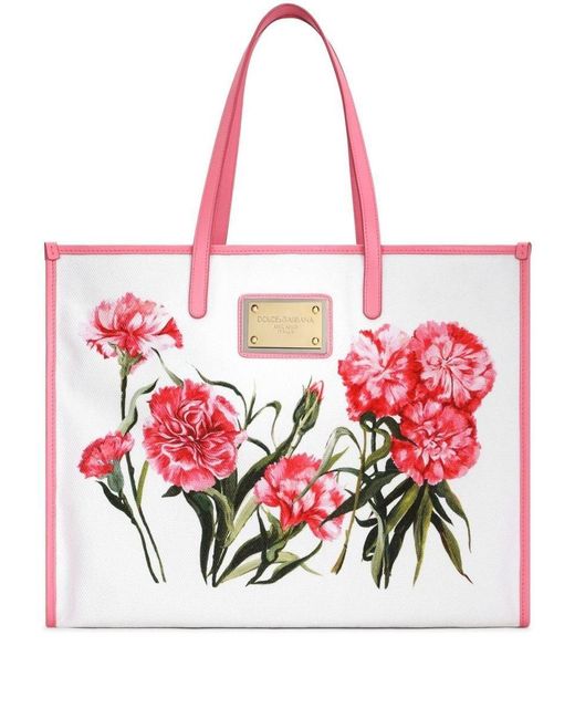 Dolce & Gabbana Carnation-print Canvas Tote Bag | Lyst