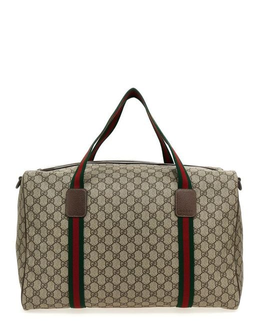 Gucci Brown 'Gg Supreme' Large Travel Bag for men