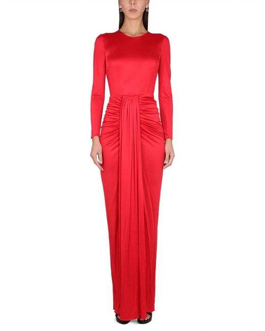Dolce & Gabbana Dress With Drape in Red | Lyst