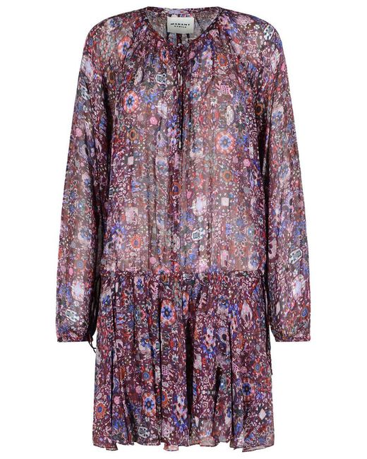 Isabel Marant Purple 'Bess' Wine-Colored Viscose Dress