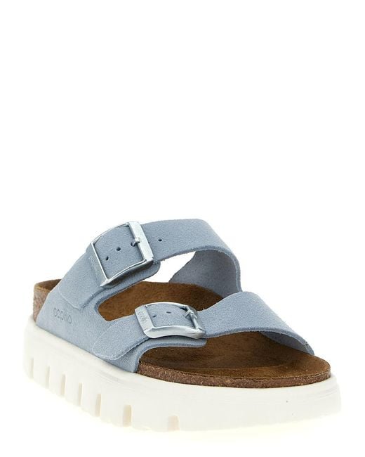 Birkenstock White 'Arizona Pap Chunky' Sandals