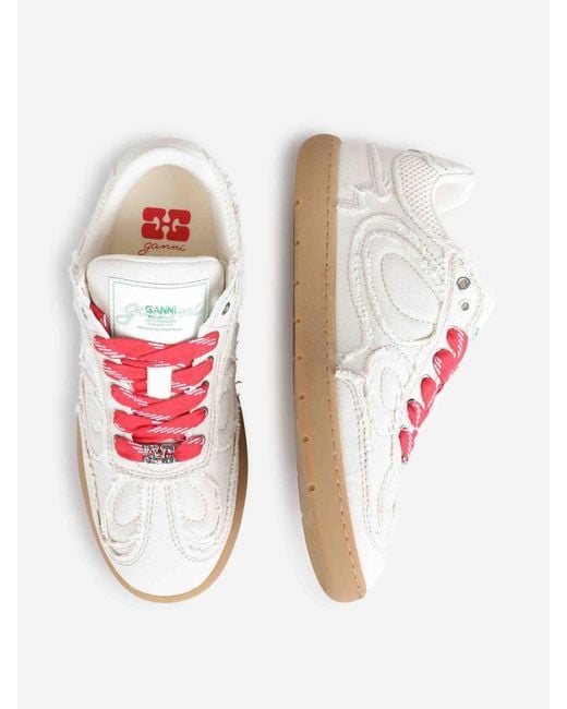 Ganni Pink Sneakers 08 Canvas Raw Edge