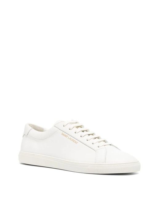 Saint Laurent White Andy Leather Sneakers - Men's - Leather/rubber for men