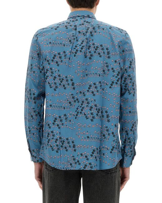 Paul Smith Blue Regular Fit Organic Cotton Shirts for men