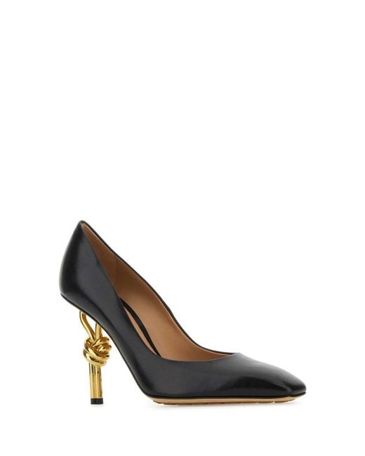Bottega Veneta Black Nappa Leather Knot Pumps