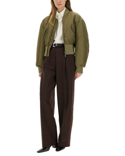 Saint Laurent Green Nylon Bomber Jacket