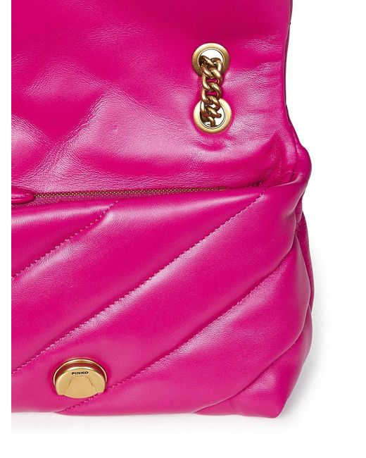 Pinko Pink Mini Love Bag Puff Maxi Quilt Shoulder Bag