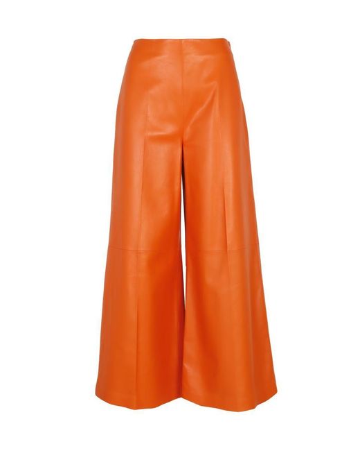 DESA NINETEENSEVENTYTWO Leather Gaucho Pants in Orange | Lyst