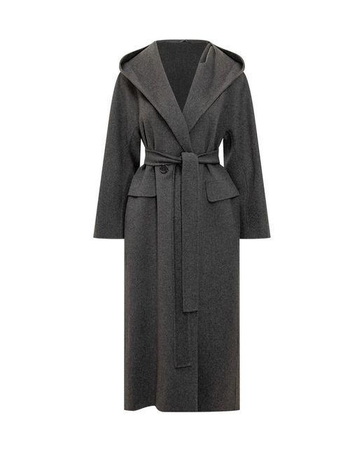 Max Mara Black Max Mara Long Coat With Hood