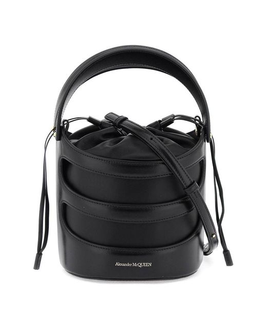 Alexander McQueen Black Bucket Bag By
