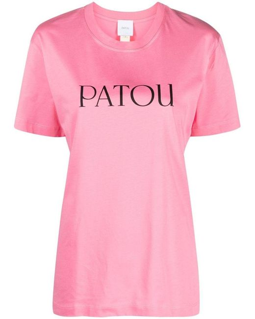 Patou Pink Logo-print Organic Cotton T-shirt