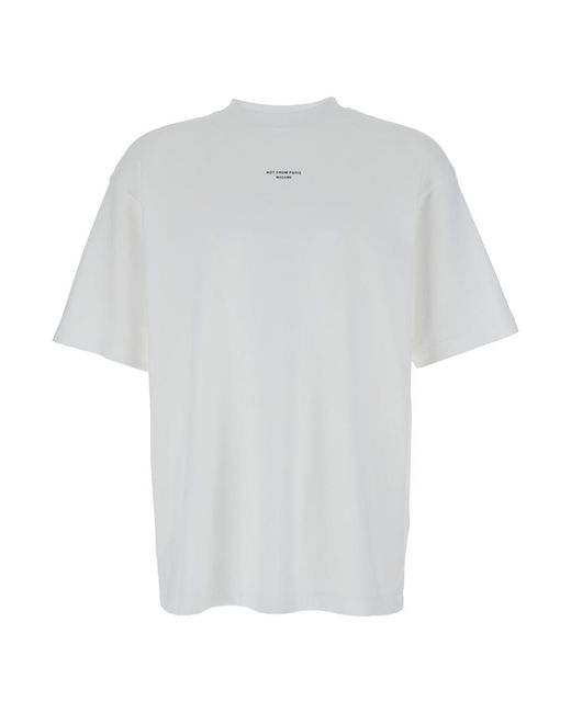 Drole de Monsieur White 'Slogan Classique' Classic T-Shirt With Logo Print for men