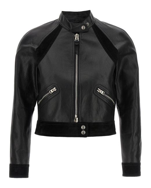 Tom Ford Black Leather Jacket Casual Jackets, Parka