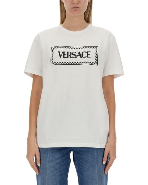 Versace Gray T-shirt With '90s Vintage Logo